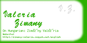 valeria zimany business card